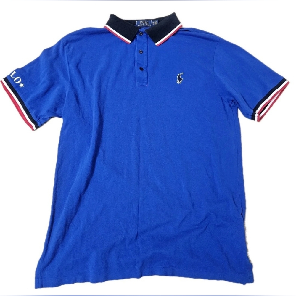 Polo by Ralph Lauren Men's Classic Fit Mesh Blue Polo Shirt Size Large Tall